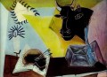 Stillleben a la Tete de taureau noir 1938 kubistisch